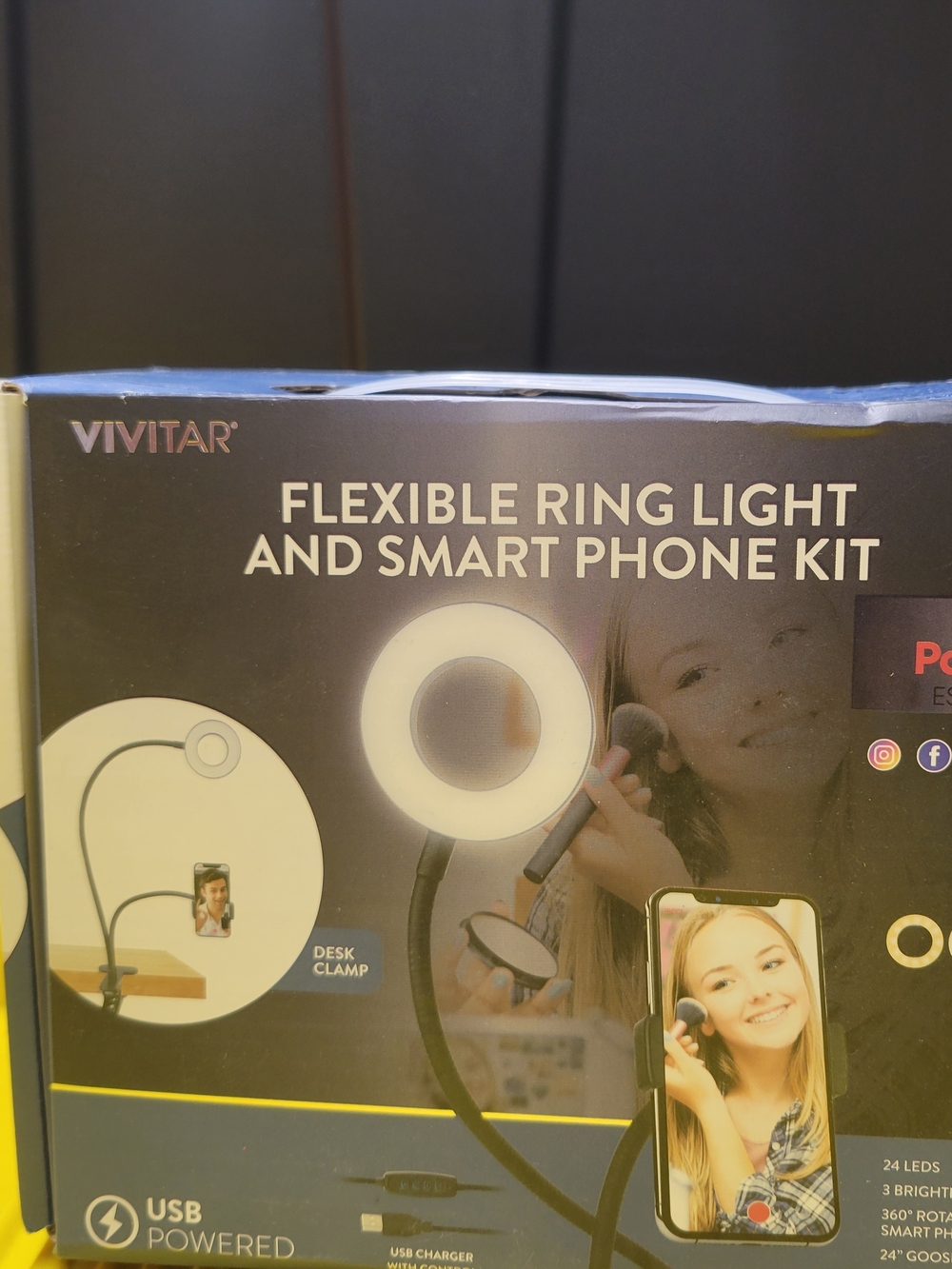 Vivitar Flexible Ring Light and Smartphone Kit - Black